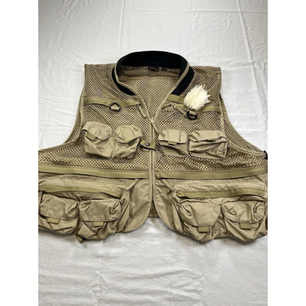 Fieldline Fly Fishing Angler Vest XL/XXL Full Zip Multi Pocket & Pouch Mesh Fish